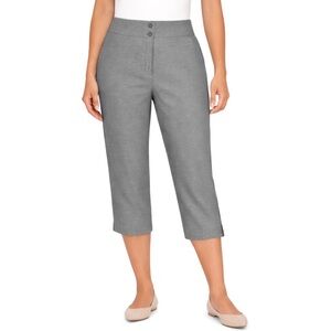 Anne Klein Vintage Gray High Waist Capri Pants NWT Size 12 Career Minimalist NWT